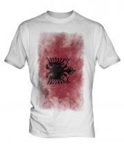 Albania Faded Flag Mens T-Shirt