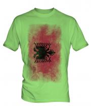 Albania Faded Flag Mens T-Shirt