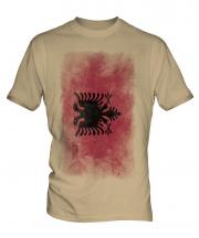 Albania Faded Flag Mens T-Shirt