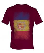 Andorra Faded Flag Mens T-Shirt