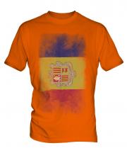 Andorra Faded Flag Mens T-Shirt
