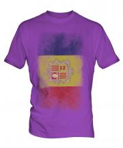 Andorra Faded Flag Mens T-Shirt