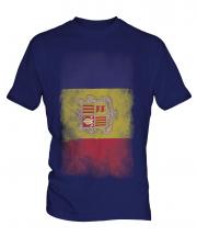 Andorra Faded Flag Mens T-Shirt