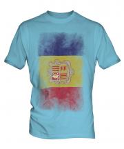Andorra Faded Flag Mens T-Shirt