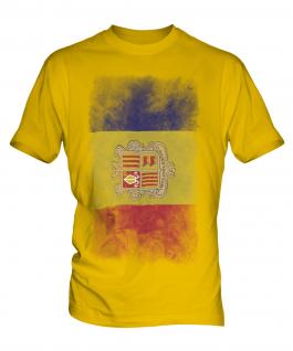 Andorra Faded Flag Mens T-Shirt