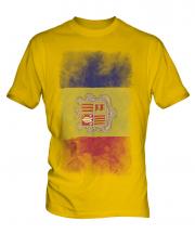 Andorra Faded Flag Mens T-Shirt