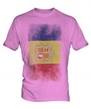 Andorra Faded Flag Mens T-Shirt