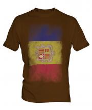 Andorra Faded Flag Mens T-Shirt