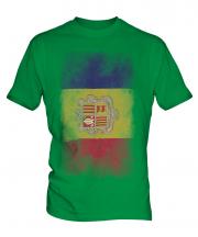 Andorra Faded Flag Mens T-Shirt