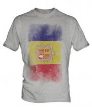 Andorra Faded Flag Mens T-Shirt