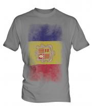 Andorra Faded Flag Mens T-Shirt