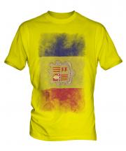 Andorra Faded Flag Mens T-Shirt