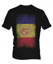 Andorra Faded Flag Mens T-Shirt