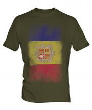 Andorra Faded Flag Mens T-Shirt