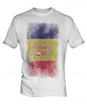 Andorra Faded Flag Mens T-Shirt