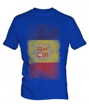 Andorra Faded Flag Mens T-Shirt