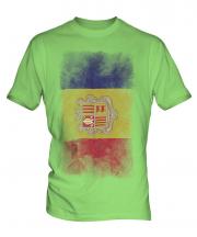 Andorra Faded Flag Mens T-Shirt