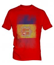 Andorra Faded Flag Mens T-Shirt