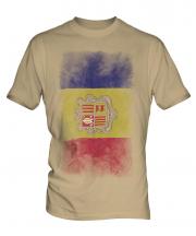 Andorra Faded Flag Mens T-Shirt