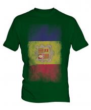 Andorra Faded Flag Mens T-Shirt