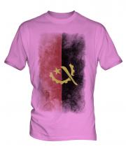 Angola Faded Flag Mens T-Shirt