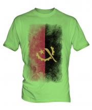 Angola Faded Flag Mens T-Shirt