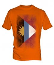 Antigua And Barbuda Faded Flag Mens T-Shirt