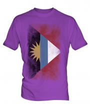 Antigua And Barbuda Faded Flag Mens T-Shirt