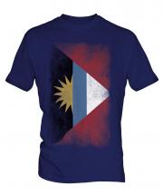 Antigua And Barbuda Faded Flag Mens T-Shirt
