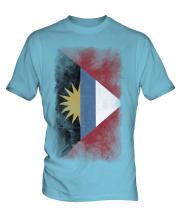 Antigua And Barbuda Faded Flag Mens T-Shirt