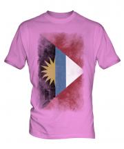 Antigua And Barbuda Faded Flag Mens T-Shirt