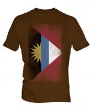 Antigua And Barbuda Faded Flag Mens T-Shirt