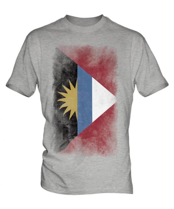 Antigua And Barbuda Faded Flag Mens T-Shirt