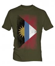 Antigua And Barbuda Faded Flag Mens T-Shirt