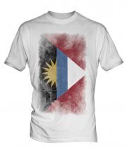 Antigua And Barbuda Faded Flag Mens T-Shirt