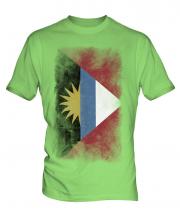 Antigua And Barbuda Faded Flag Mens T-Shirt