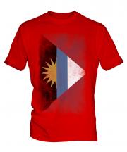 Antigua And Barbuda Faded Flag Mens T-Shirt