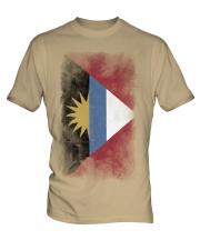 Antigua And Barbuda Faded Flag Mens T-Shirt