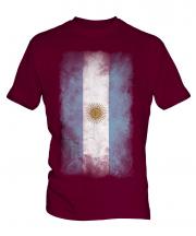 Argentina Faded Flag Mens T-Shirt