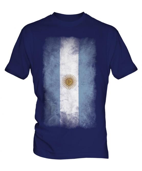 Argentina Faded Flag Mens T-Shirt