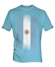 Argentina Faded Flag Mens T-Shirt