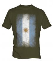 Argentina Faded Flag Mens T-Shirt