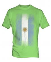 Argentina Faded Flag Mens T-Shirt