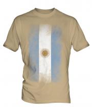 Argentina Faded Flag Mens T-Shirt