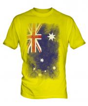 Australia Faded Flag Mens T-Shirt