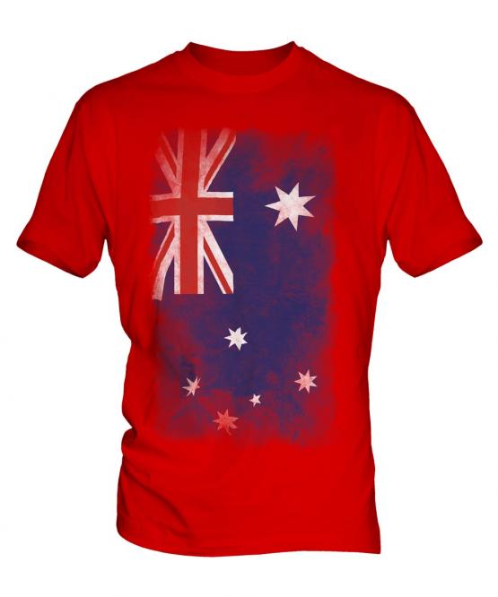 Australia Faded Flag Mens T-Shirt