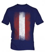 Austria Faded Flag Mens T-Shirt