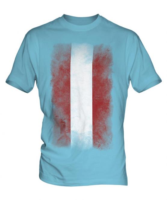 Austria Faded Flag Mens T-Shirt