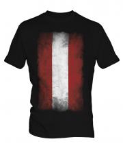 Austria Faded Flag Mens T-Shirt