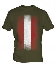 Austria Faded Flag Mens T-Shirt
